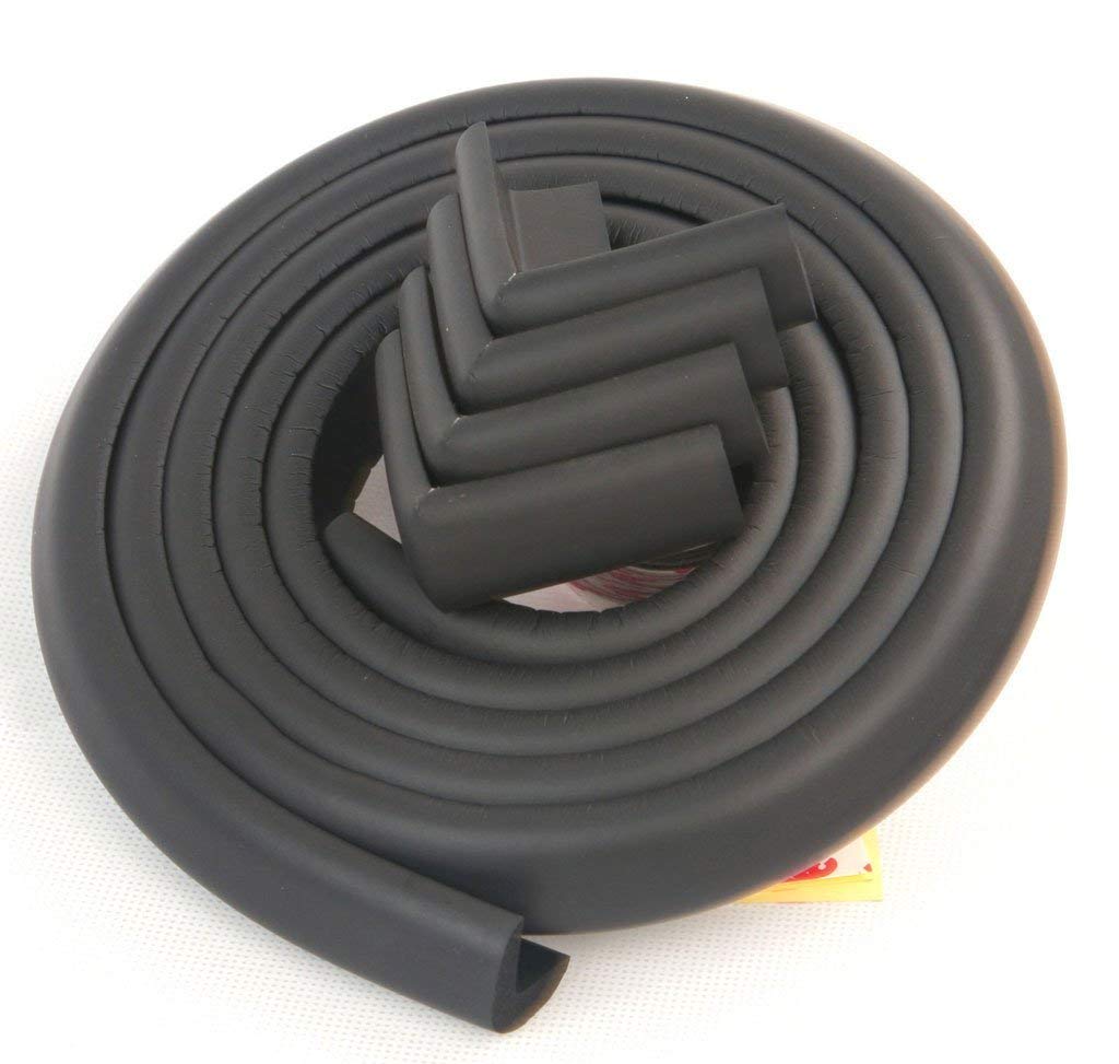 Agubugu Baby AGU-013 Ince Kauçuk Kenar ve Köşe Koruyucu Set (Siyah)