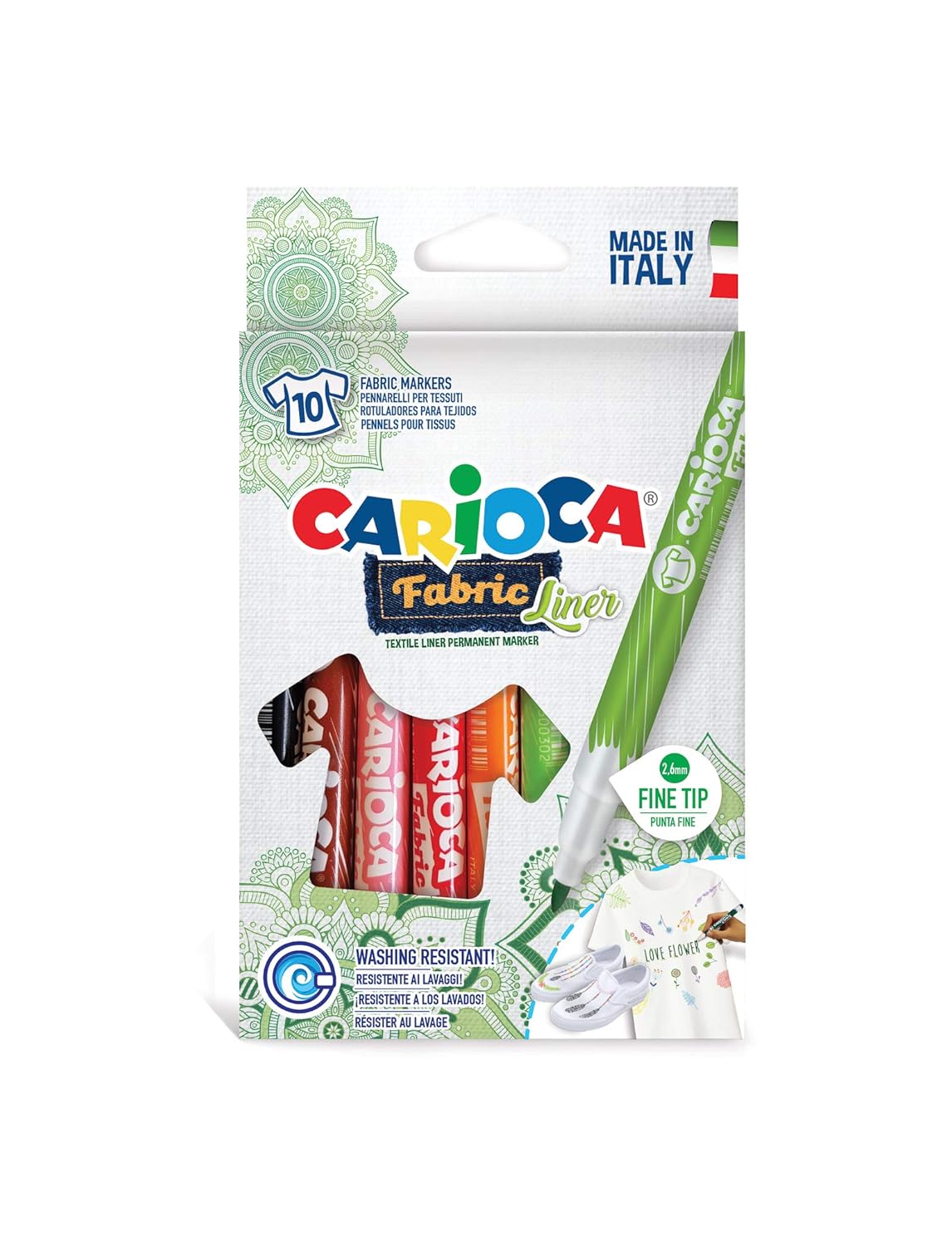 Carioca Keçeli Kumaş Boya Kalemi Fine 10'Lu