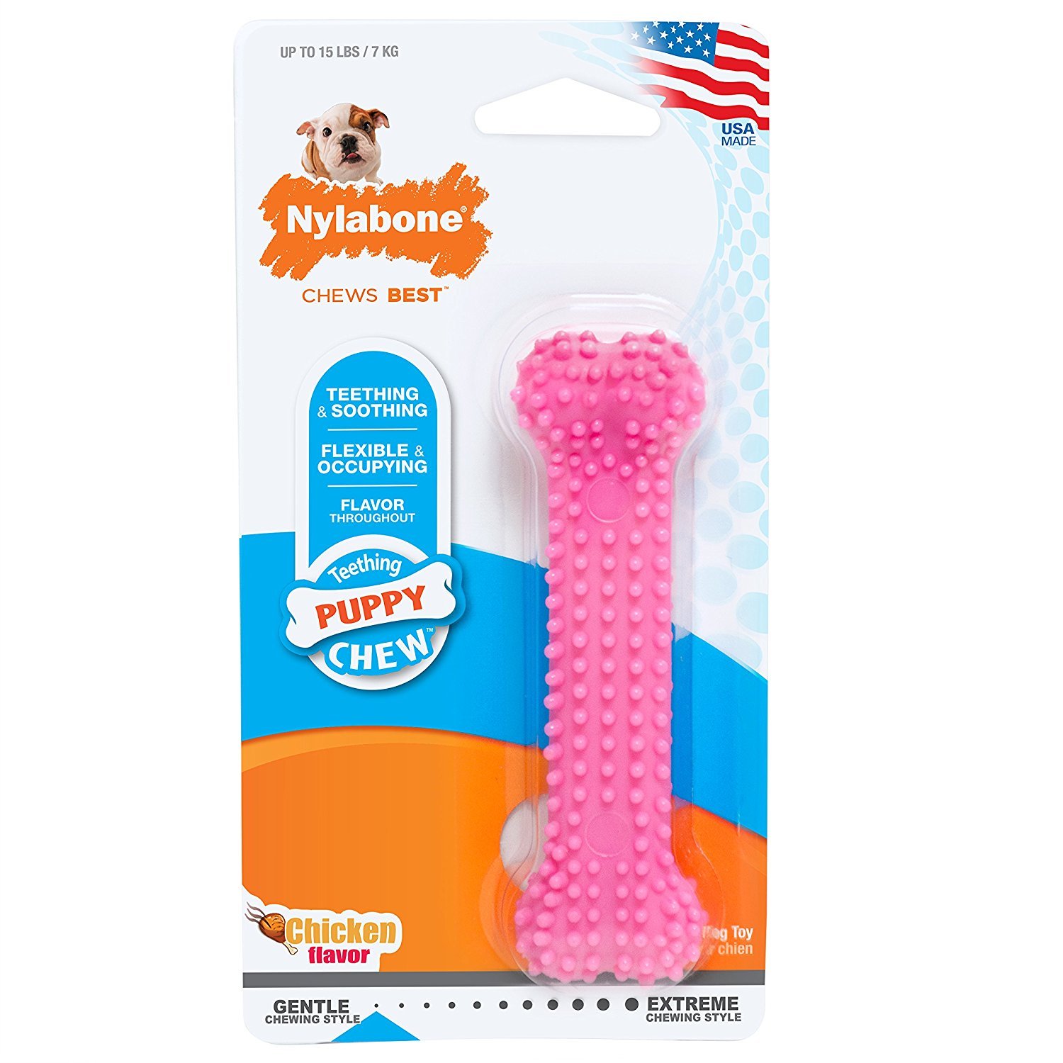 Nylabone Yavru Çiğnemek Diş Çıkarma Yumuşak Kemik Tavuk Pintie Pembe