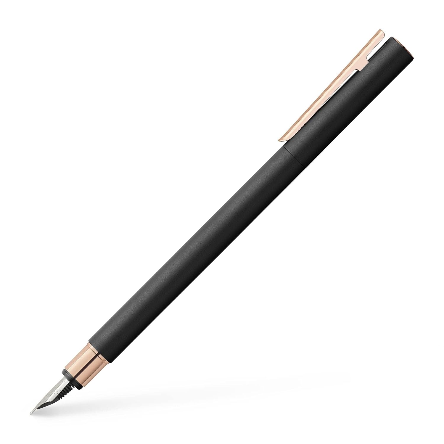 Faber-Castell Dolma Kalem Neo Slim, Uç M, Metal Siyah, Pembe Altın, 1 Adet