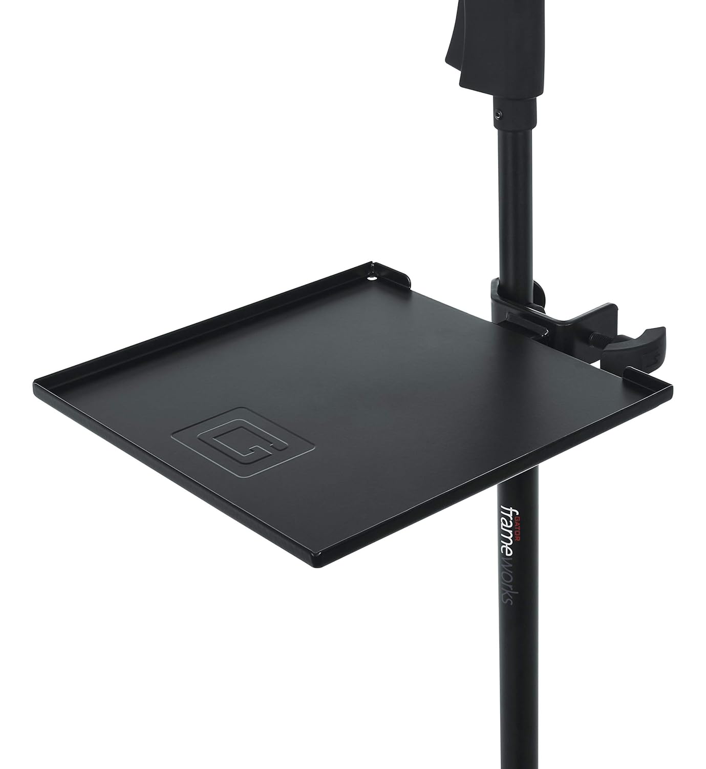 Gator Frameworks mikrofon standı, Clamp-On Utility Shelf 9 inç x 2 inç yüzey 10 pound taşıma kapasitesi, (GFW-SHELF0909)