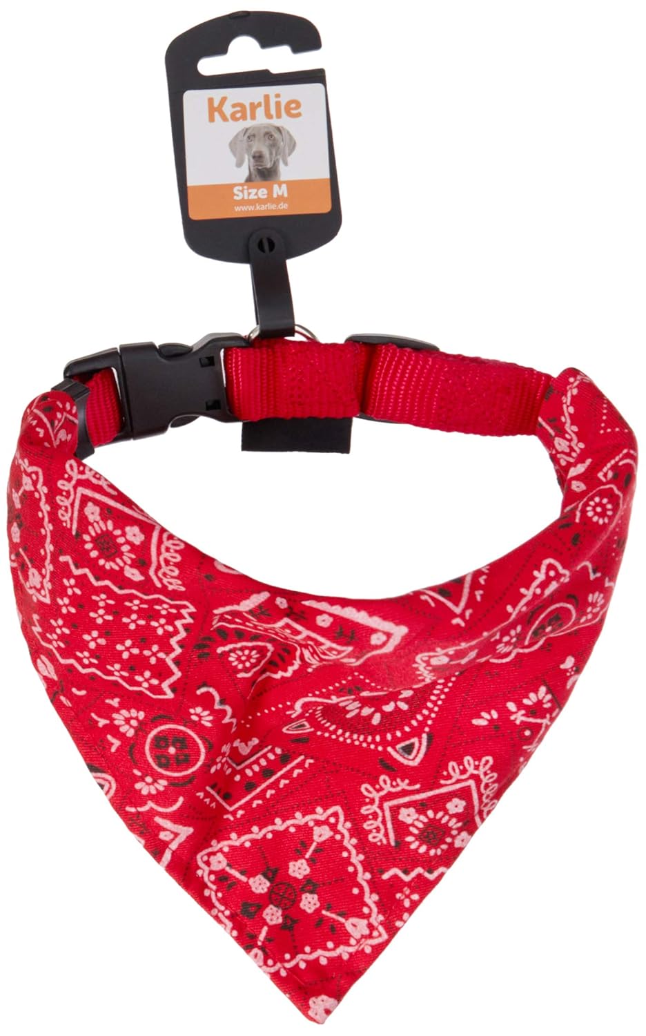 Karlie Bandanalı Tasma 35-50 cm, Kırmızı