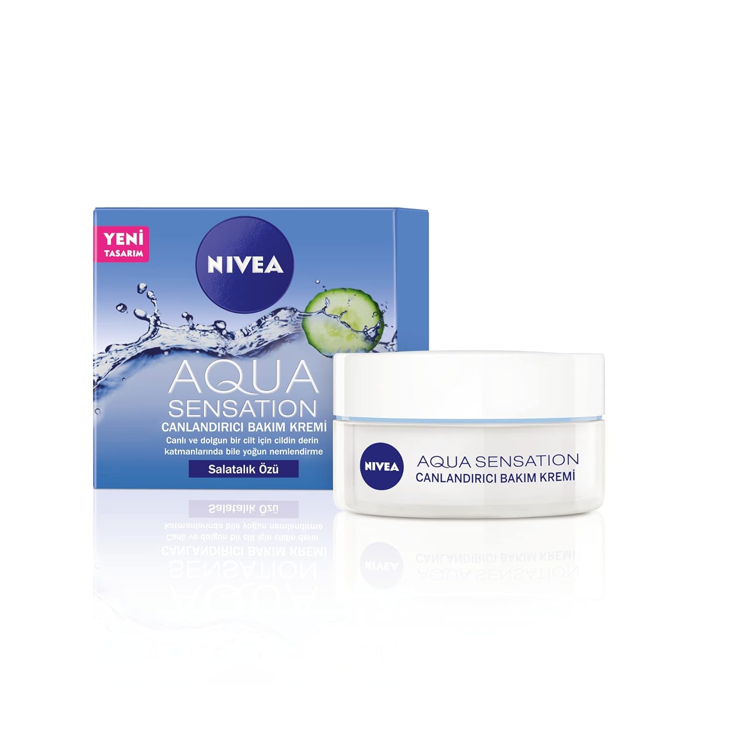 NIVEA Aqua Sensation Canlandırıcı Yüz Bakım Kremi 50ml, Nemlendirici, Salatalık Özü, Dolgun Cilt