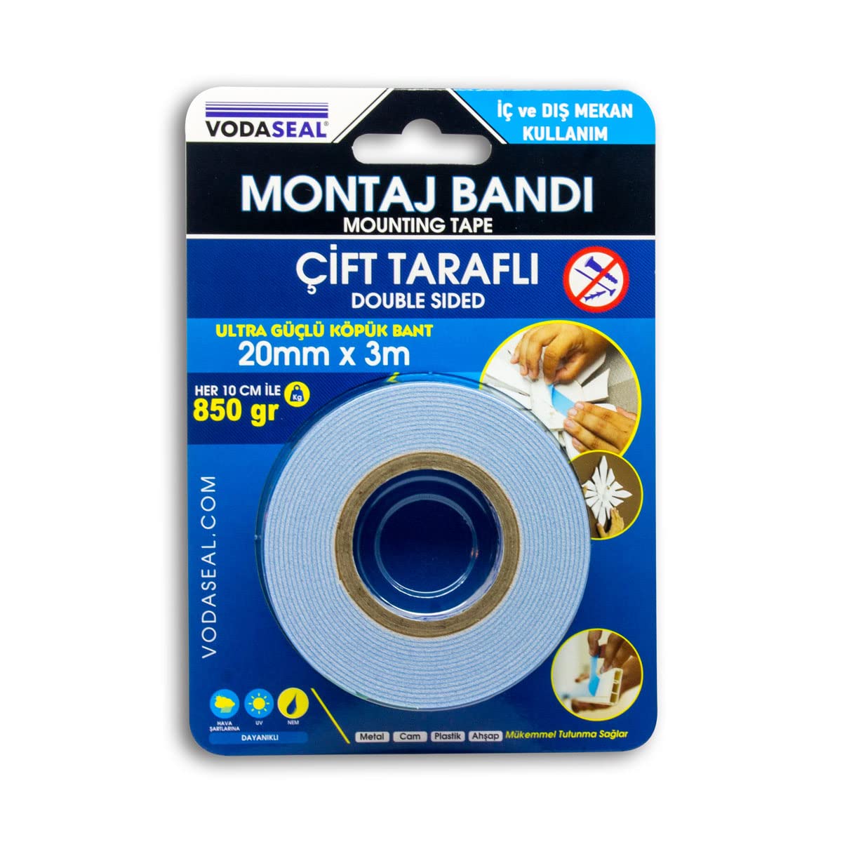 Vodaseal Çift Taraflı Montaj Bandı 20mmx3mt