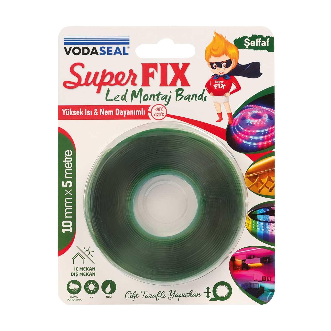 Vodaseal 10MMX5MT Led Montaj Bandı - Şeffaf