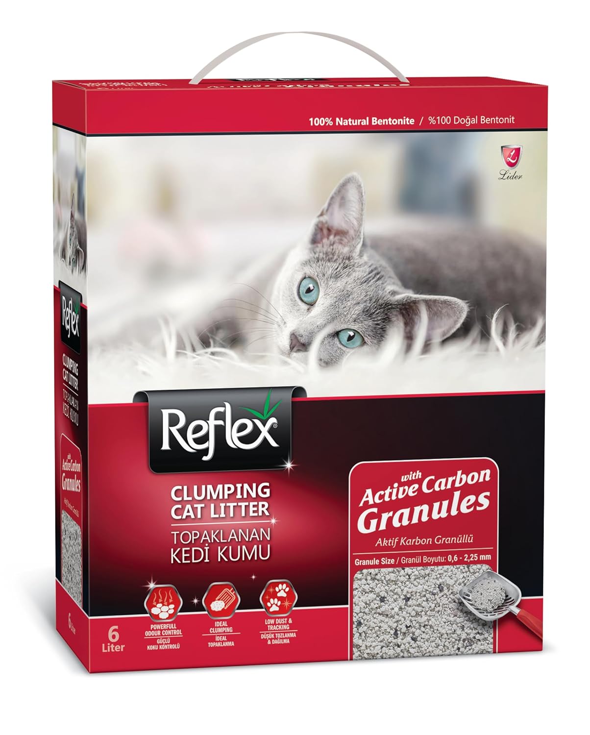Reflex Granül Aktif Karbonlu Topaklanan Kedi Kumu, 6 L