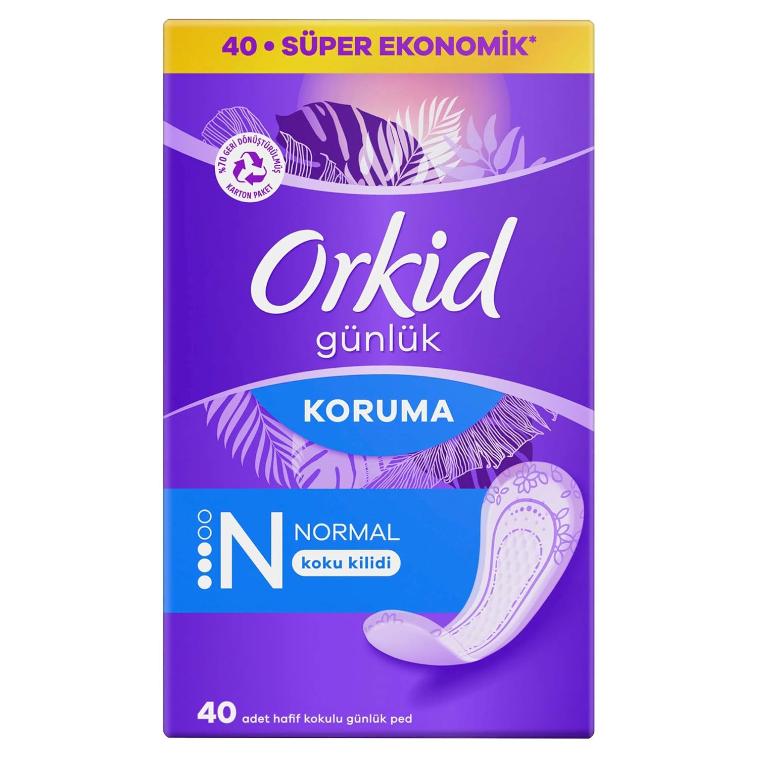 Orkid Günlük Ped Normal Ekonomik Paket 40 Adet Ped