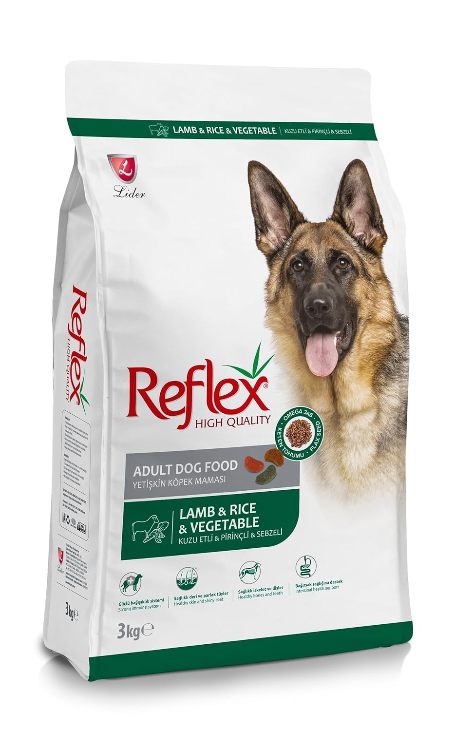 Reflex Kuzu Etli & Pirinçli & Sebzeli Yetişkin Köpek Maması 3 kg