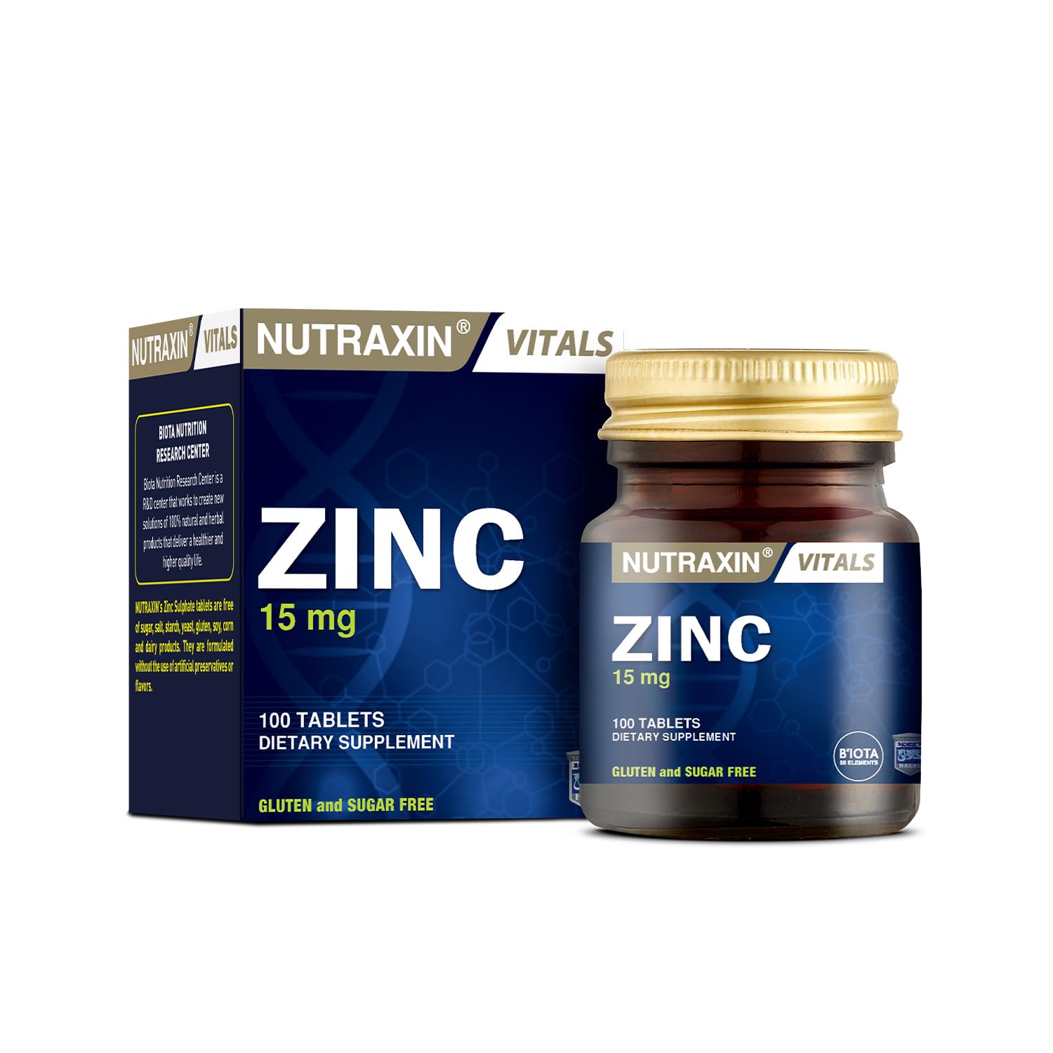 Nutraxin Vitals Zinc 15 mg 100 Tablet Takviye Edici Gıda