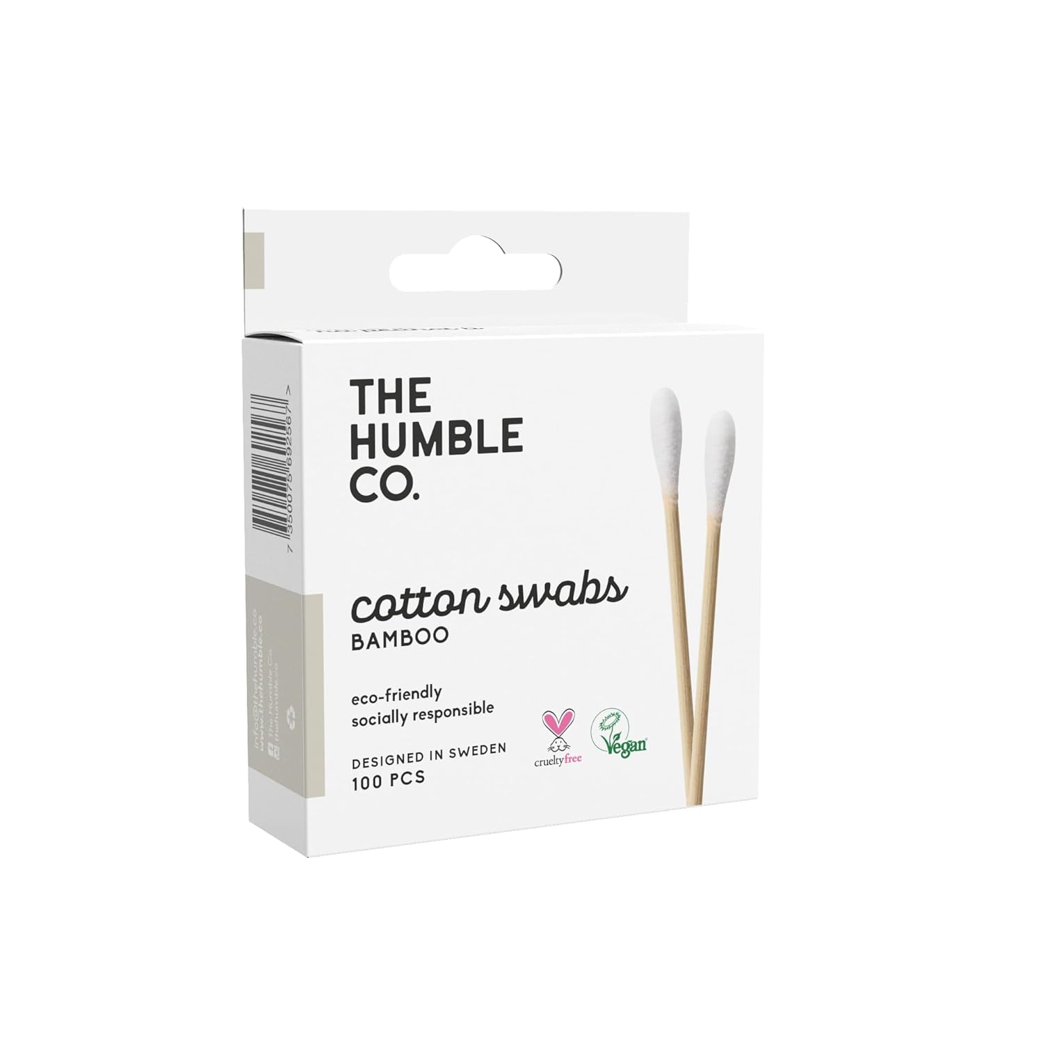 The Humble Co. Humble Brush Bamboo Cotton Swabs%100 Ekolojik Kulak Çubuğu 100 Adet White