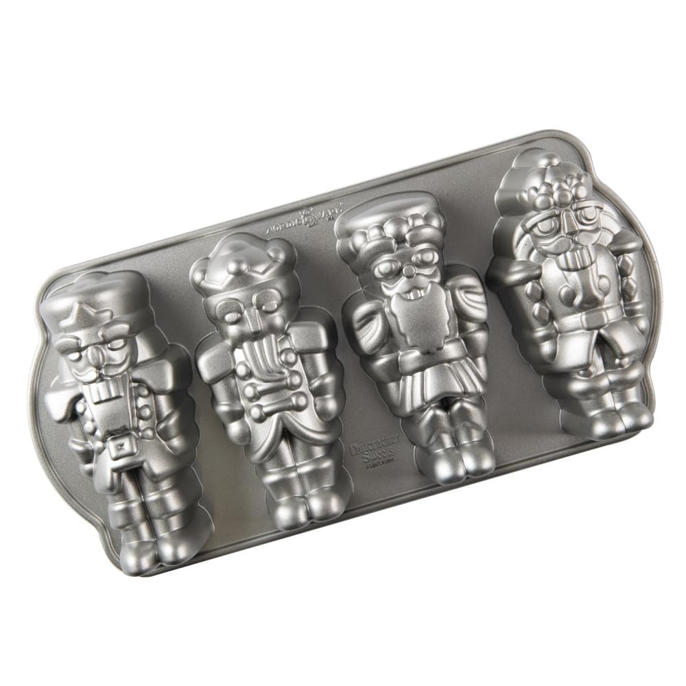 Nordic Ware Pişirme Kalıbı Nutcracker Cakelet Pan Alüminyum Gri, 35,6 cm x 17,5 cm, NW 92977
