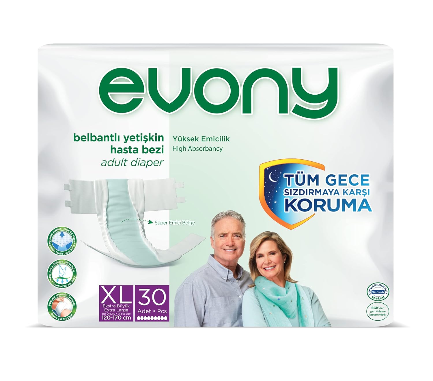 Evony Yetişkin Hasta Bezi Belbantlı Ekstra large Jumbo 30 Adet