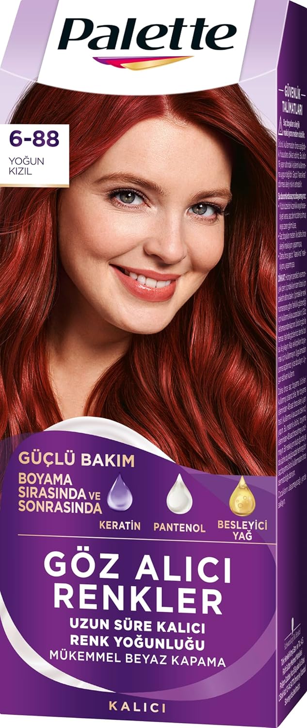 Palette Yoğun Göz Alıcı Renk Saç Boyas 6-88 Yoğun Kızıl
