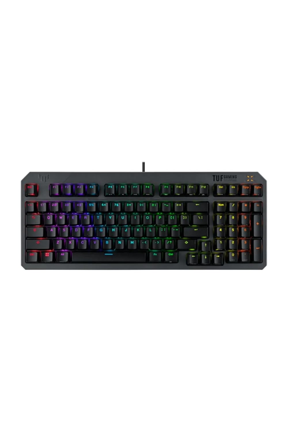 ASUS TUF GAMING K3 GEN II RED SWITCH, KOMPAKT 97 TUŞ DİZİLİMİ, OPTİK-MEKANİK RGB ANAHTARLAR, SES AZALTICI KÖPÜK, IP57 SU GEÇİRMEZLİK, ÇIKARILABİLİR ÜST PLAKA VE AURA SYNC KLAVYE