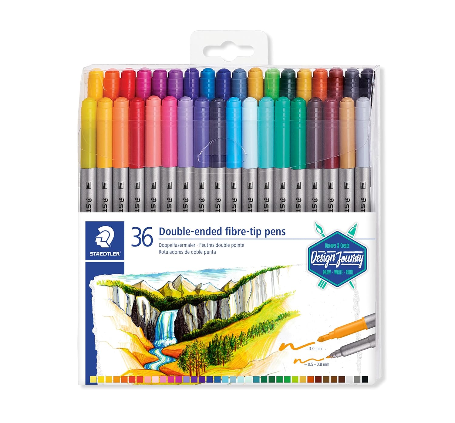 Staedtler 3200 Tb36 Çift Uçlu Keçeli Kalem 3.0 0.50.8 mm 36'lı