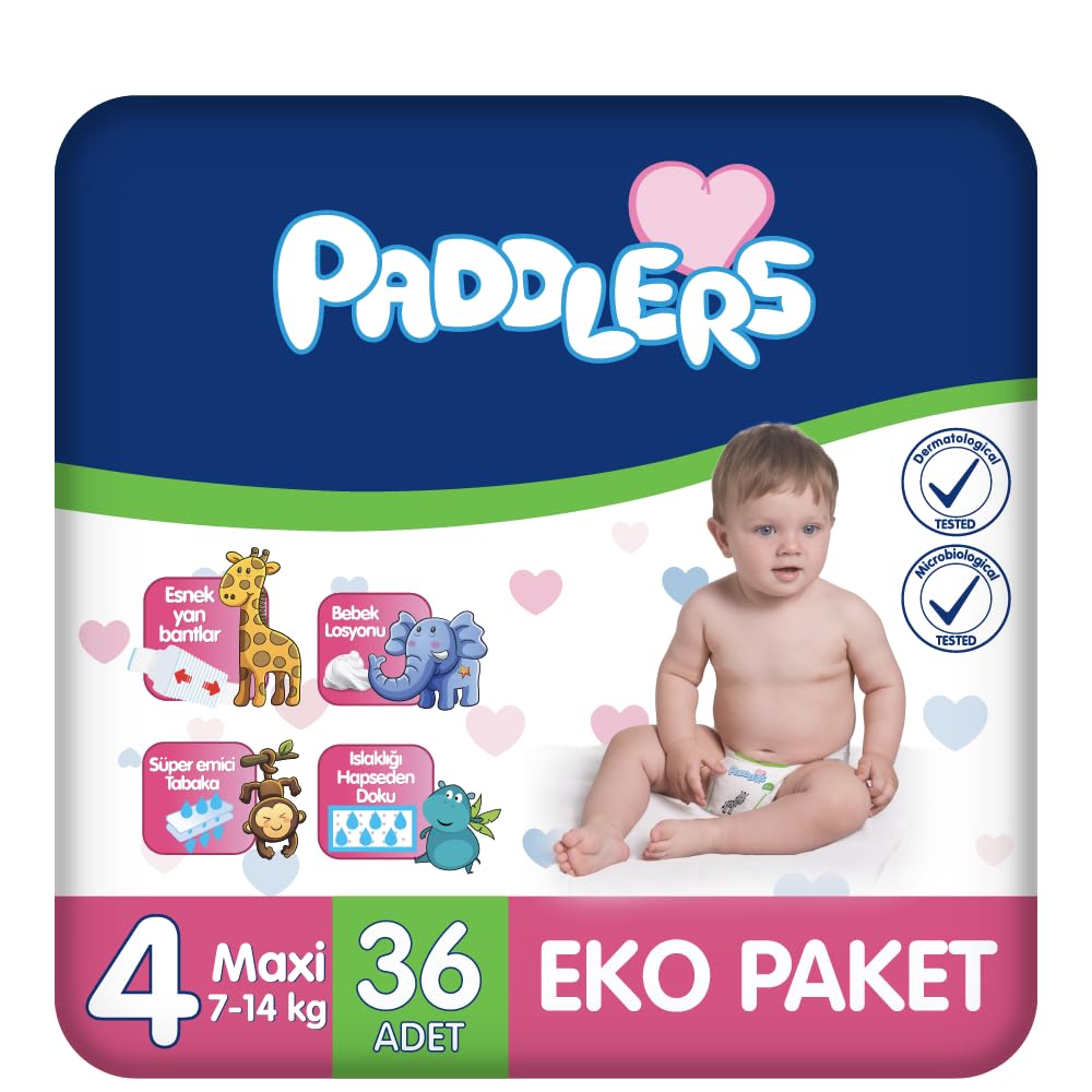 Paddlers Bebek Bezi 4 Numara Maxi (7-14 Kg) 36 Adet – Eko Paket