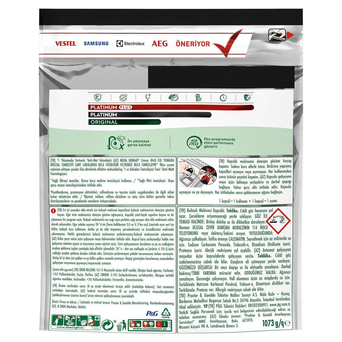 Fairy Platinum Bulaşık Makinesi Deterjanı Kapsülü/Tableti 72 Yıkama Limon Kokulu