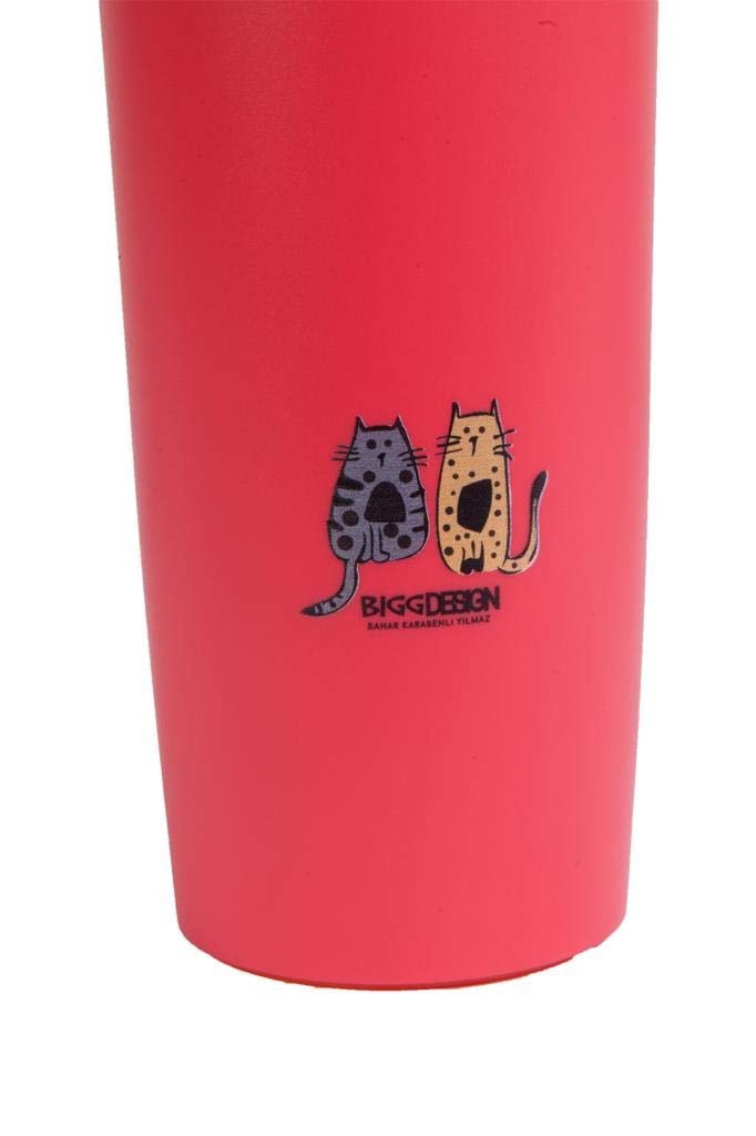 Biggdesign Cats Koleksiyon Kırmızı Devrilmez Mug
