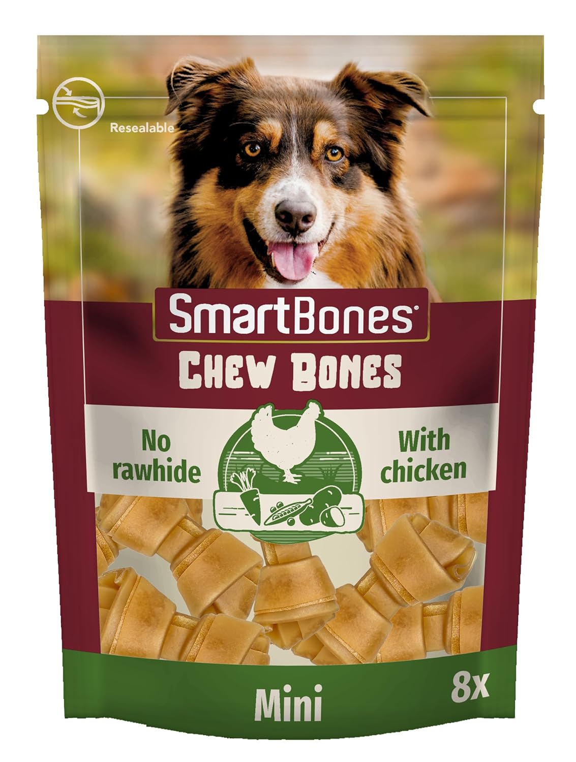 Smartbones Chicken Mini Küçük Boy Tavuklu Kemik 8'li, 128 Gr Köpek Ödülü