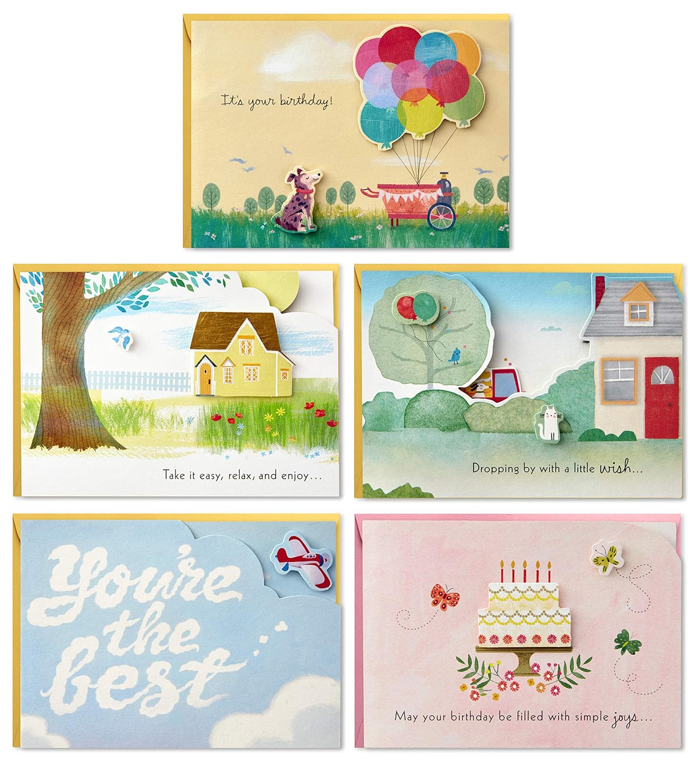 Hallmark Paper Wonder Pop Up Birthday Card Çeşitleri (Envelopeli 5 kart)