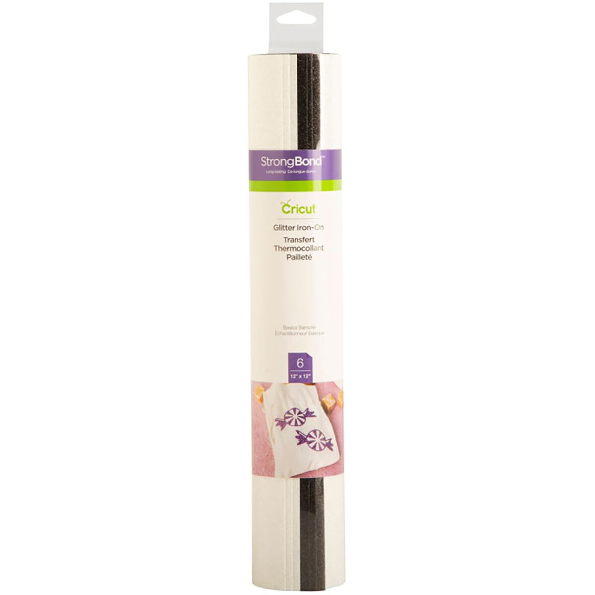 Cricut Vinil Levhalar Üzerinde Parıltılı Ütü, 12 "x 12" (6), Kendin Yap Malzemeleri - Temel Örnekleyici Paketi - Siyah Beyaz