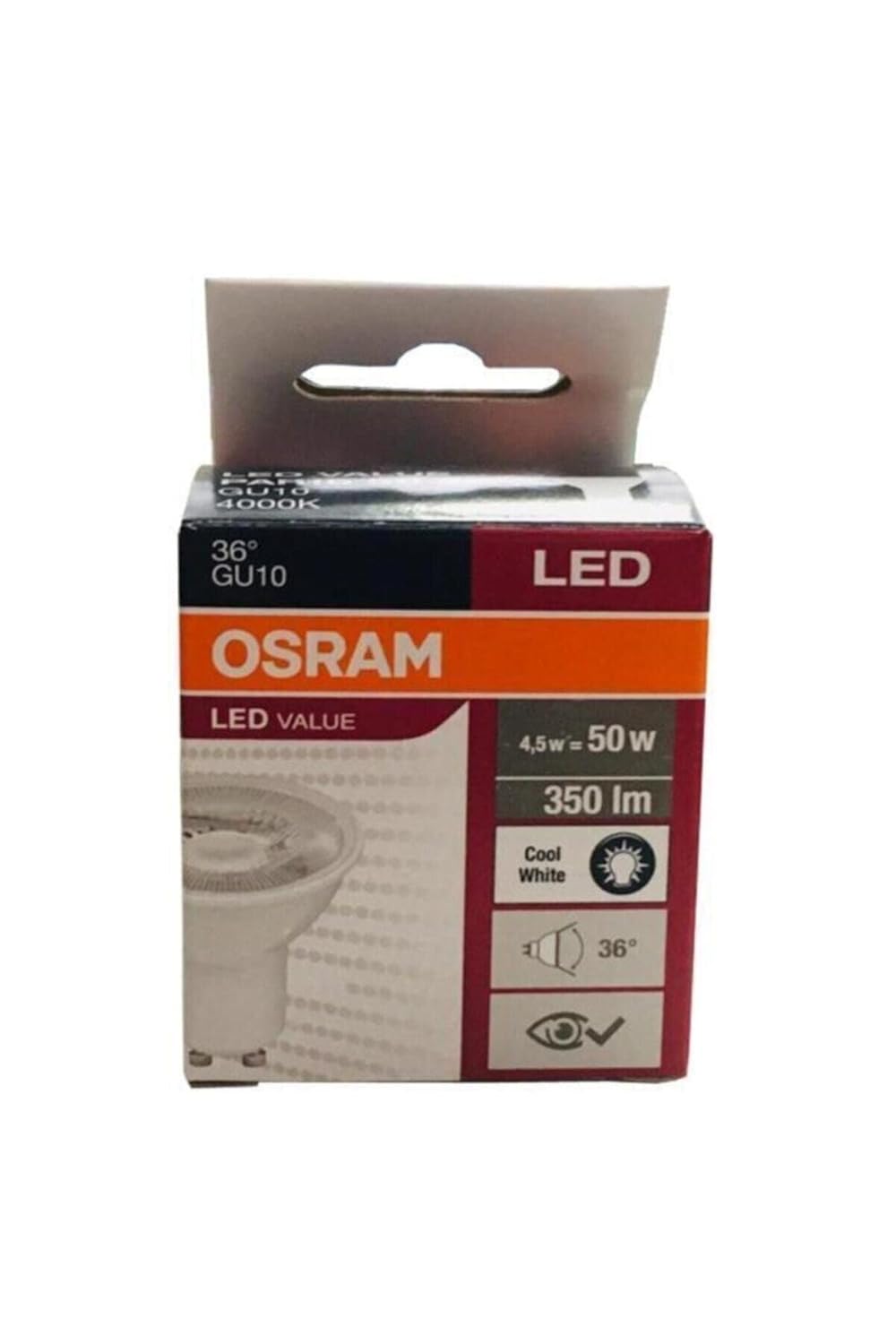 OSRAM Ledvalue 4,5w (50W) Led Spot Ampul Gu10 Gün Işığı 4000k