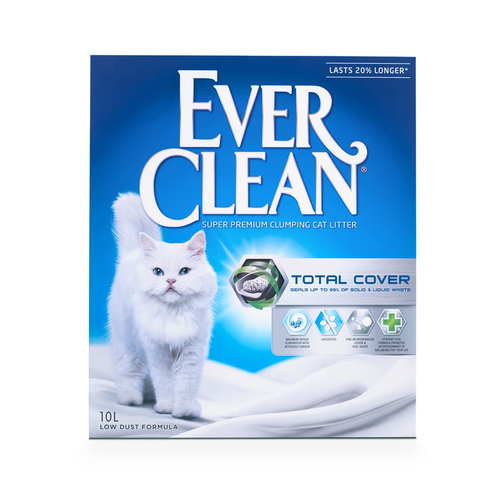 Ever Clean Total Cover Ekstra Güçlü Topaklanan Kedi Kumu, Hijyen Plus Formül, 10 L