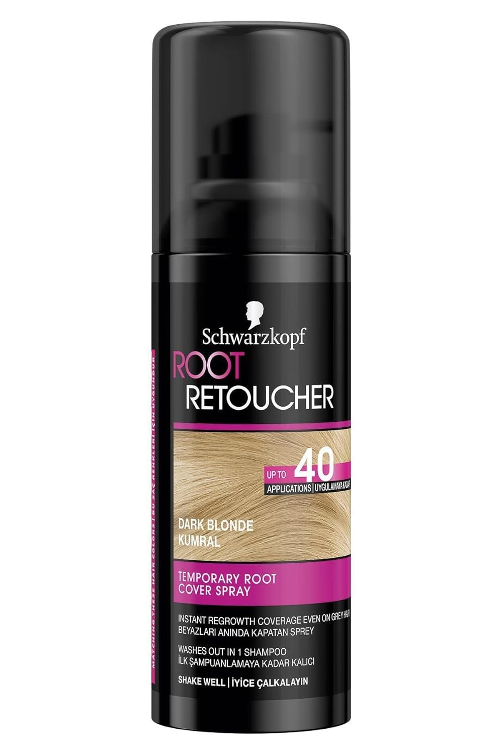 Schwarzkopf Root Retoucher Beyazları Anında Kapatan Sprey Boya Kumral, 120 ml