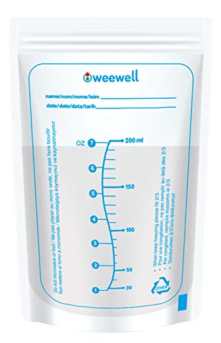 Weewell WMS825 Süt Saklama Poşeti, Mavi