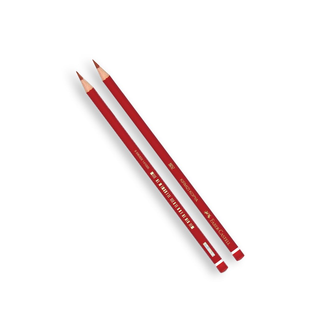 Faber-Castell 12'li Kırmızı Kopya Kalemi, Yüksek Kaliteli Mine, Kırılmaya Dayanıklı Uç, Sürdürülebilir Gövde