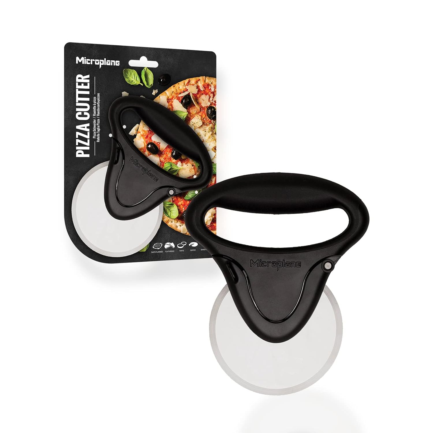 Microplane Pizza Schneider Tekerlek Rulosu Paslanmaz Çelik Siyah