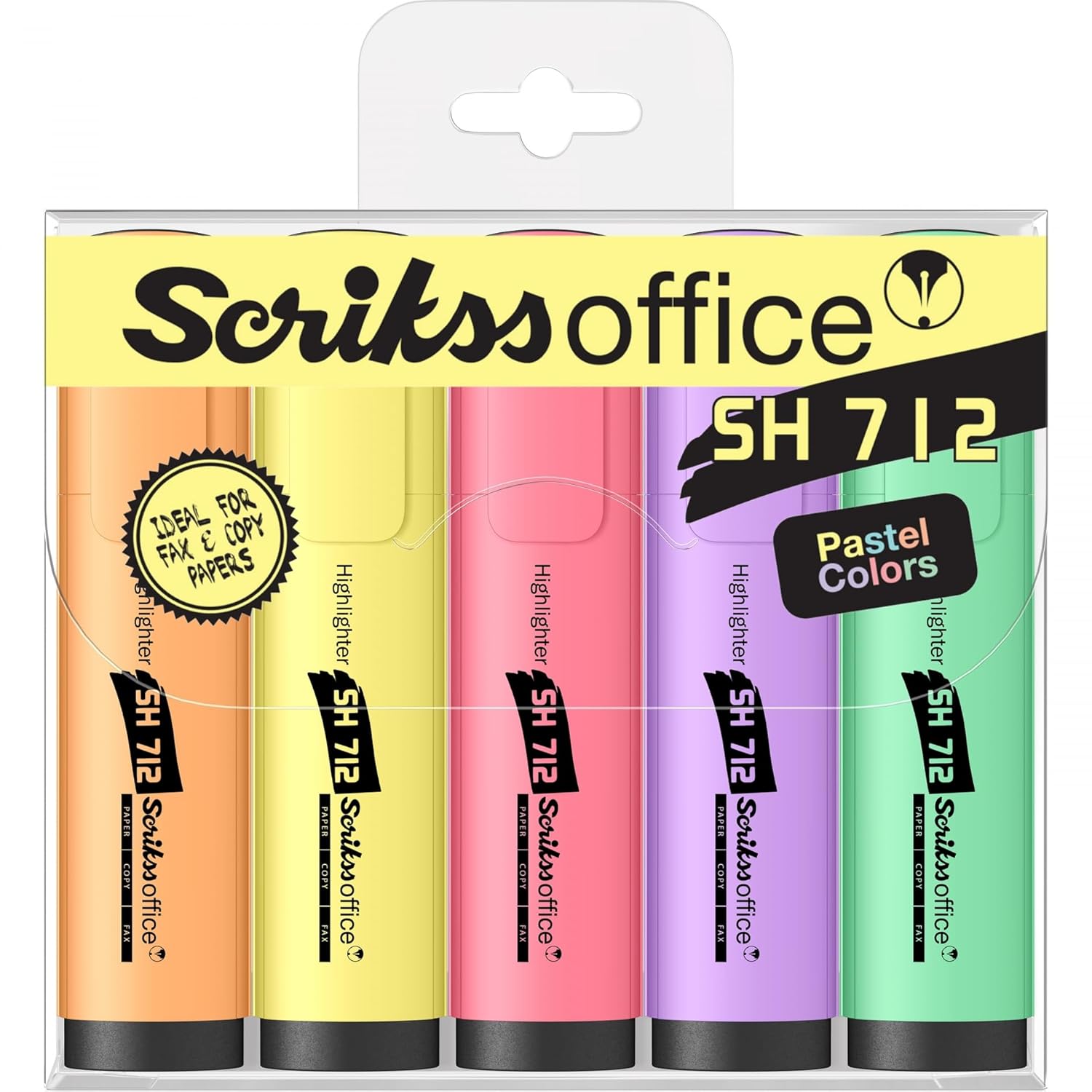 Scrikss Office Sh712 Pastel Fosforlu 5'li Blister