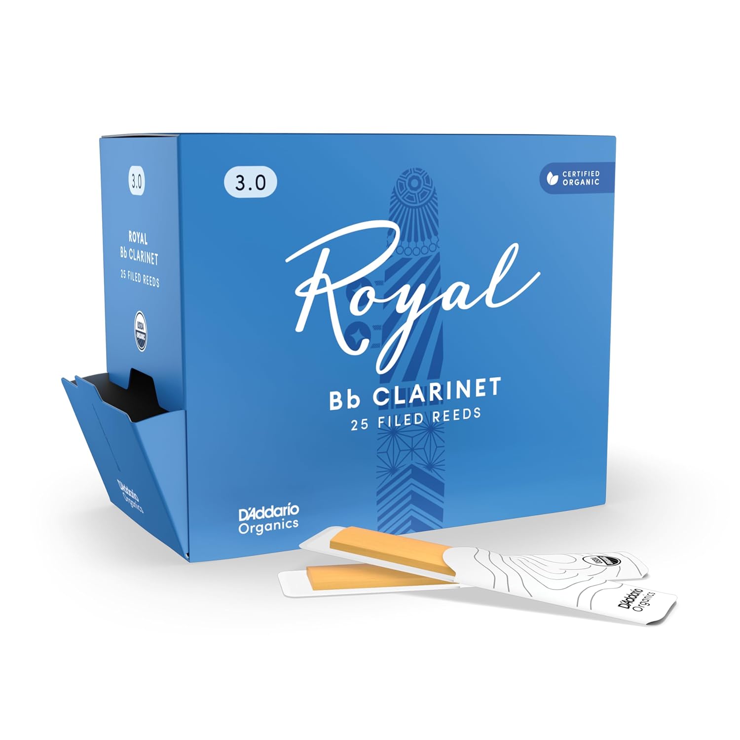 Royal by D'Addario Bb klarnet için yapraklar, No. 3.0, 25 adet