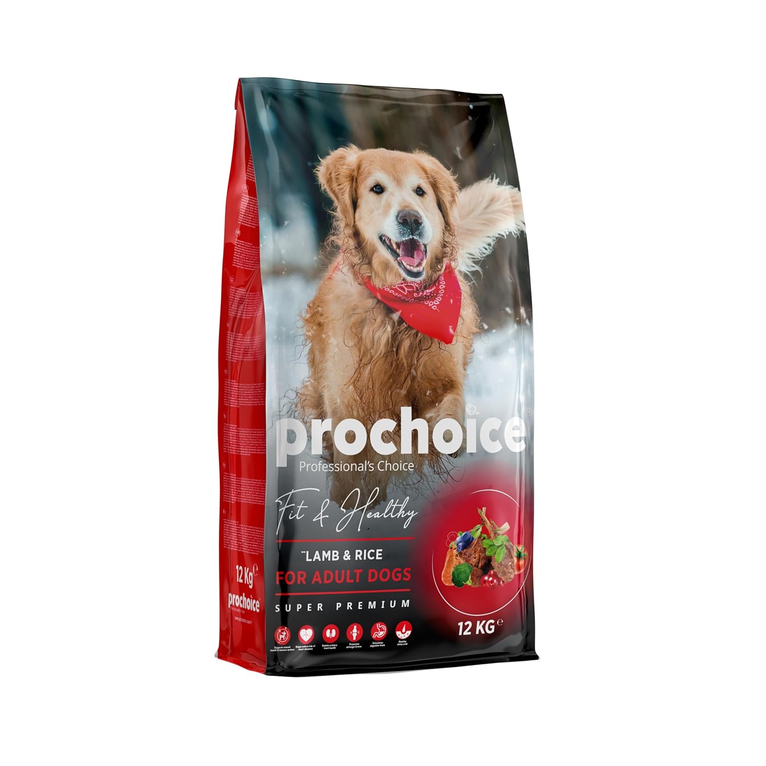 Prochoice Fit & Healthy Yetişkin Köpekler İçin, Hipoalerjenik, Kuzu Etli ve Pirinçli Kuru Mama, 12 kg