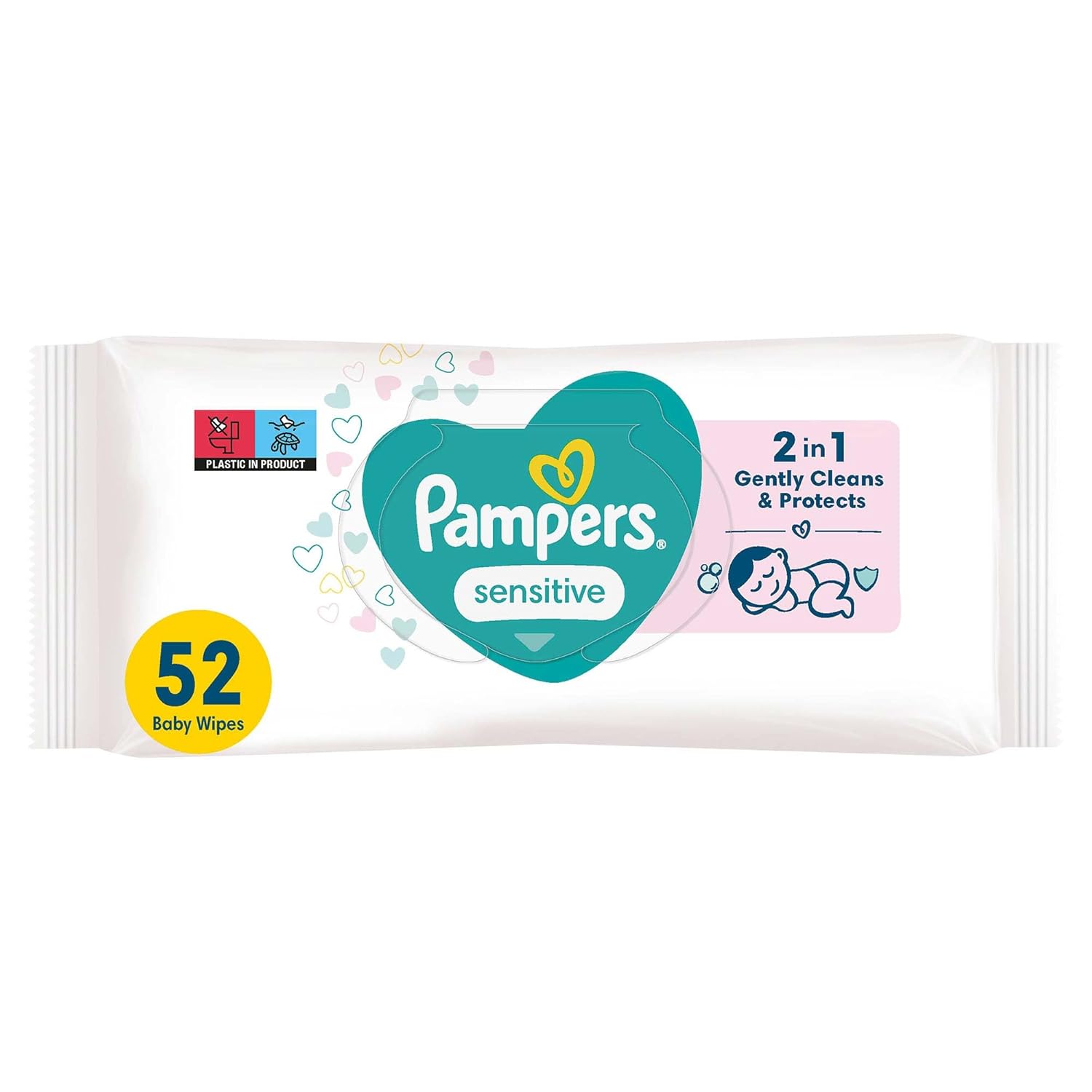 Pampers Sensitive Islak Bebek Mendili, 1 paket, 52 Islak Mendil