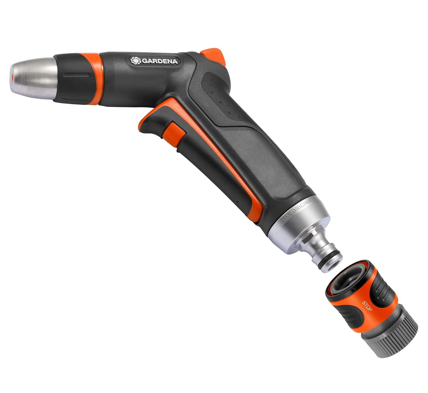 Gardena Metal Nozul - Donmaya Dayanıklı - (Değişken Püskürtme Desenleri) + Su Durdurucu, 3815M-FP
