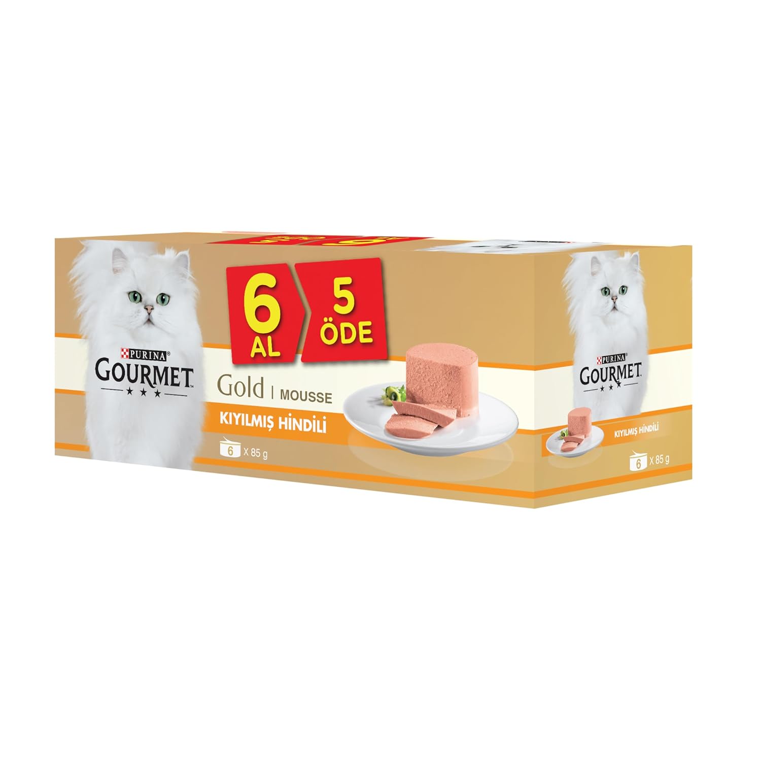 Gourmet Kıyılmış Hindi Etli Kedi Konservesi 6 Al 5 Öde 85 gr