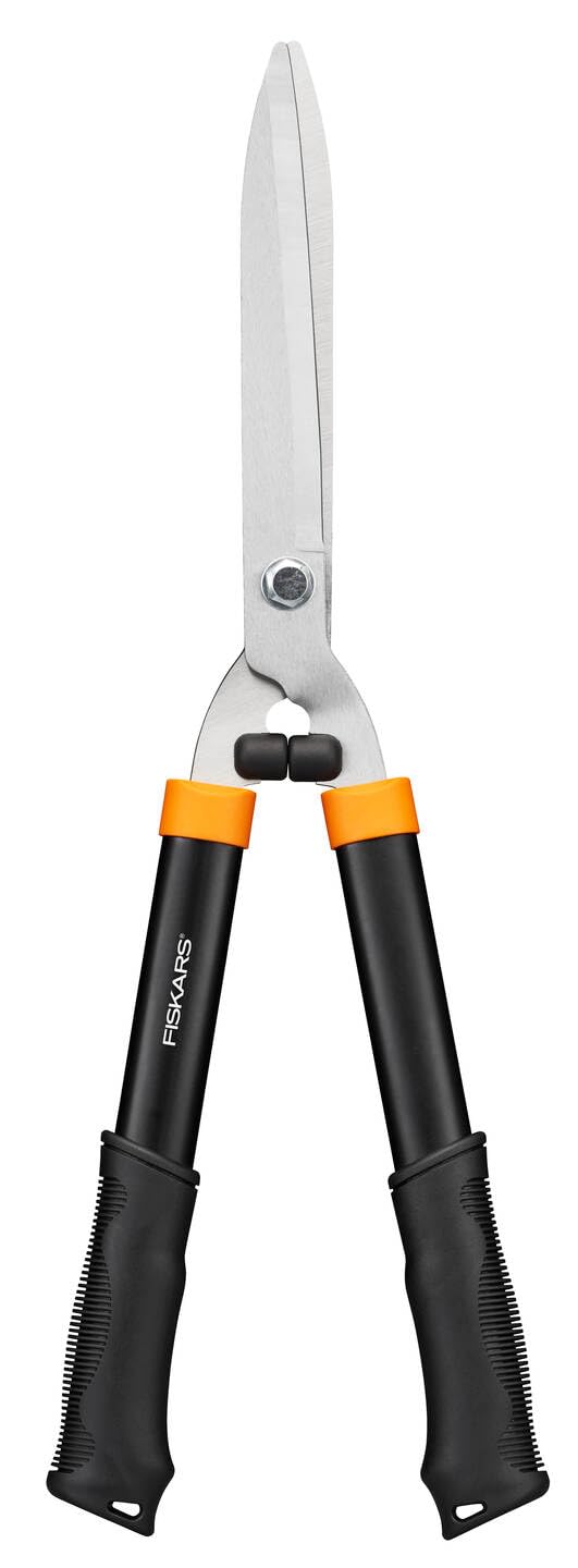 Fiskars HS21 Çit Budama Makinesi, Çit ve Çalıları Budamak İçin, Uzunluk 59 cm, Sertleştirilmiş Çelik Bıçaklar/Yumuşak Dokunuşlu Plastik Sap, Siyah/Turuncu, Düz, 1026827