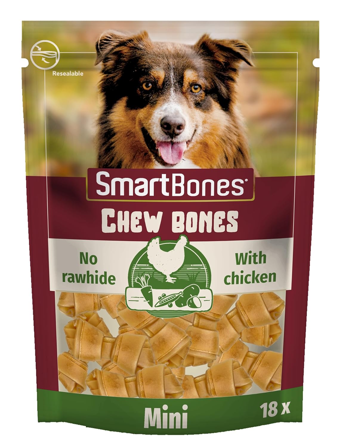 Smartbones Chicken Mini Küçük Boy Tavuklu Kemik 18'li, 228 Gr Köpek Ödülü