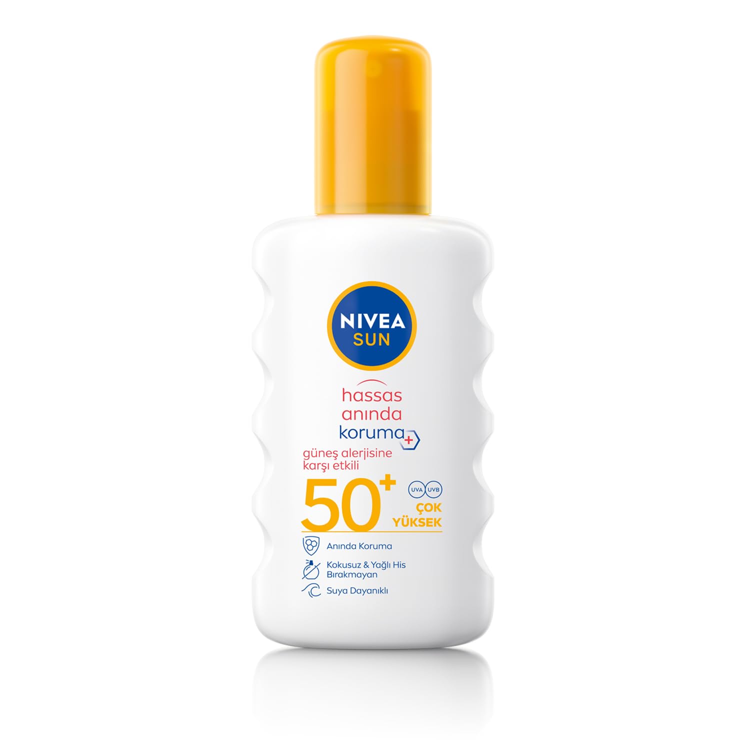NIVEA SUN SPF50 Anında Koruma Vücut Güneş Spreyi 200ml, Güneş Alerjisine Karşı Etki, Hassas Cilt, UVA UVB