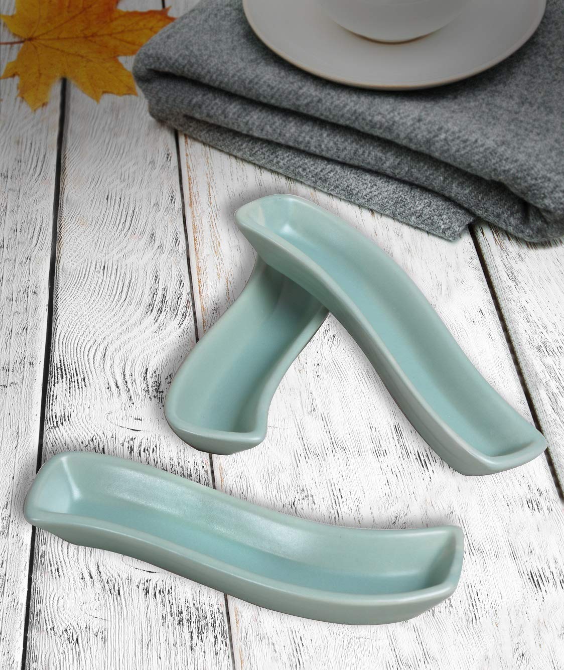 Keramika Mat Açık Yeşil İvory Zeytinlik 18 Cm 3 Adet