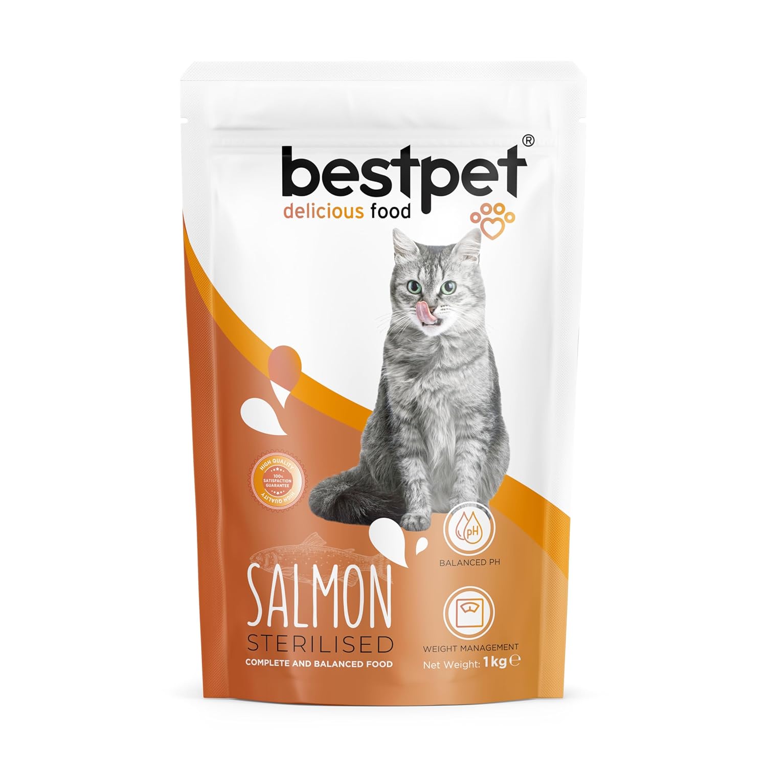 Bestpet Kısırlaştırılmış Kediler İçin Somon Balıklı Kuru Mama, 1 kg