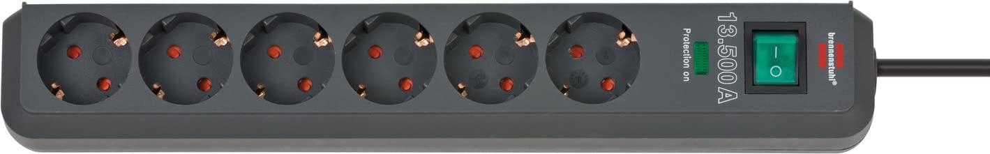 Brennenstuhl Eco Line Serisi 13.500A Akım Koruyucu 6 Soketli Priz