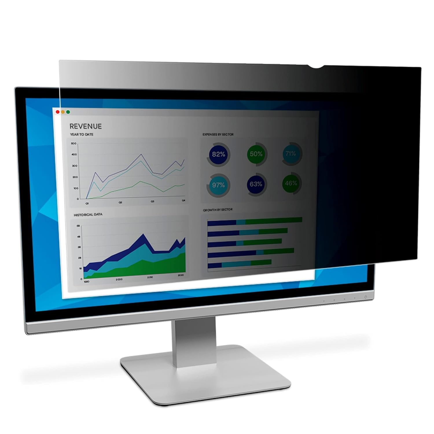 3M 23,8 inç için Gizlilik Filtresi Geniş Ekran Monitör (PF238W9B), Siyah