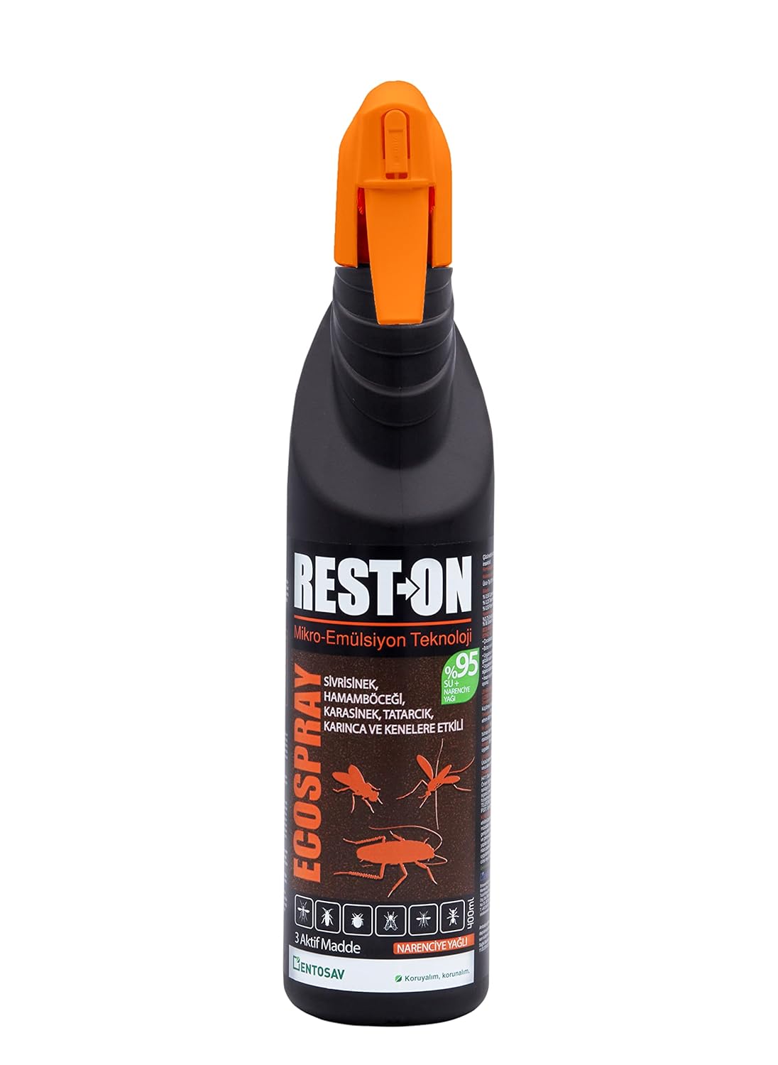 Entosav Rest-on Eco-spray, Hamamböceği, Haşere, Karınca, Sivrisinek, Kene İlacı Sprey 400 ml