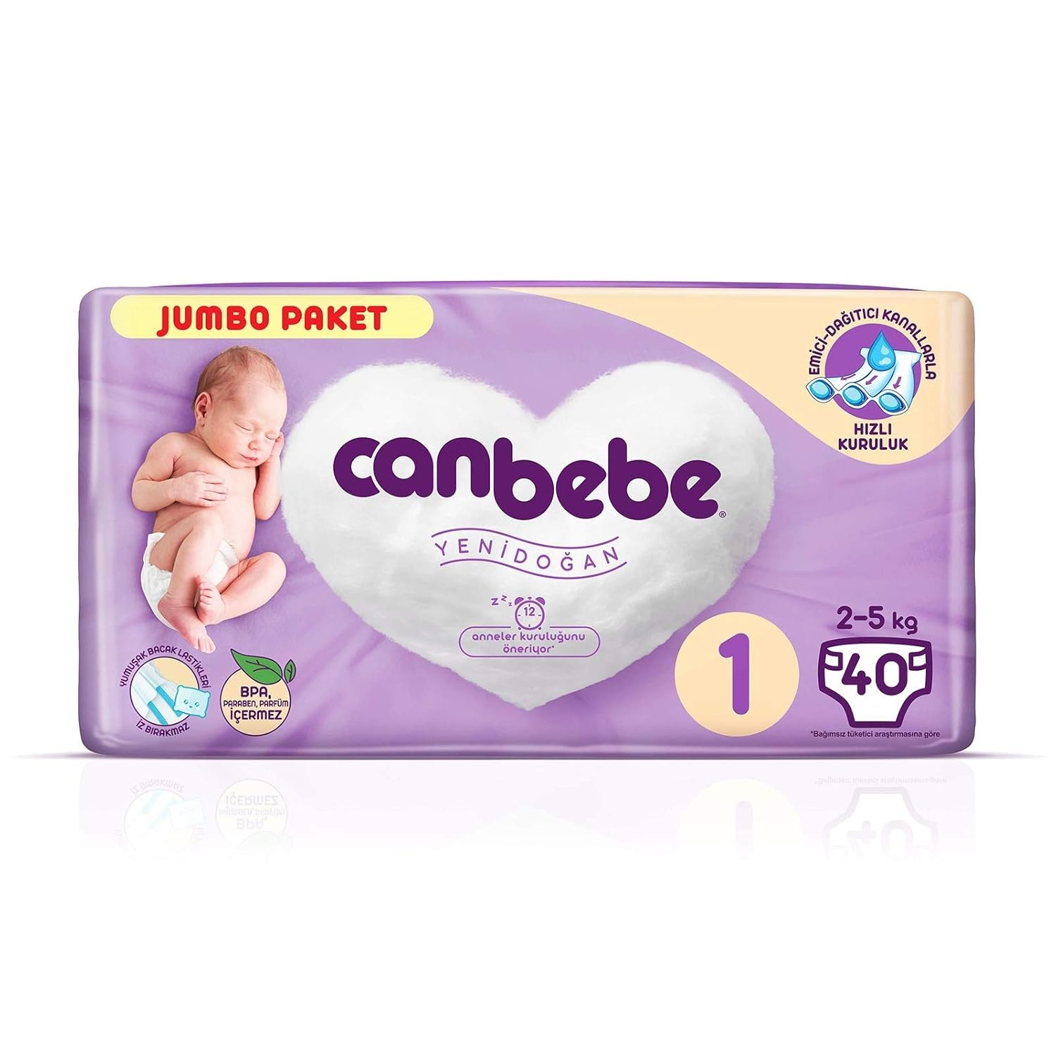 Canbebe Baby Diapers PNM Jumbo Newborn 40 Yeni Doğan Bebek Bezi
