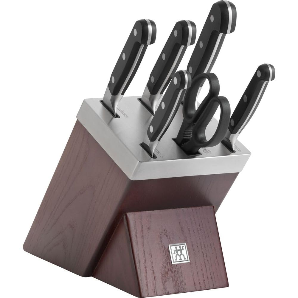 Zwilling 7 Parça Kendinden Bilemeli Blok Set, Doğal Ahşap ve Gümüş Rengi