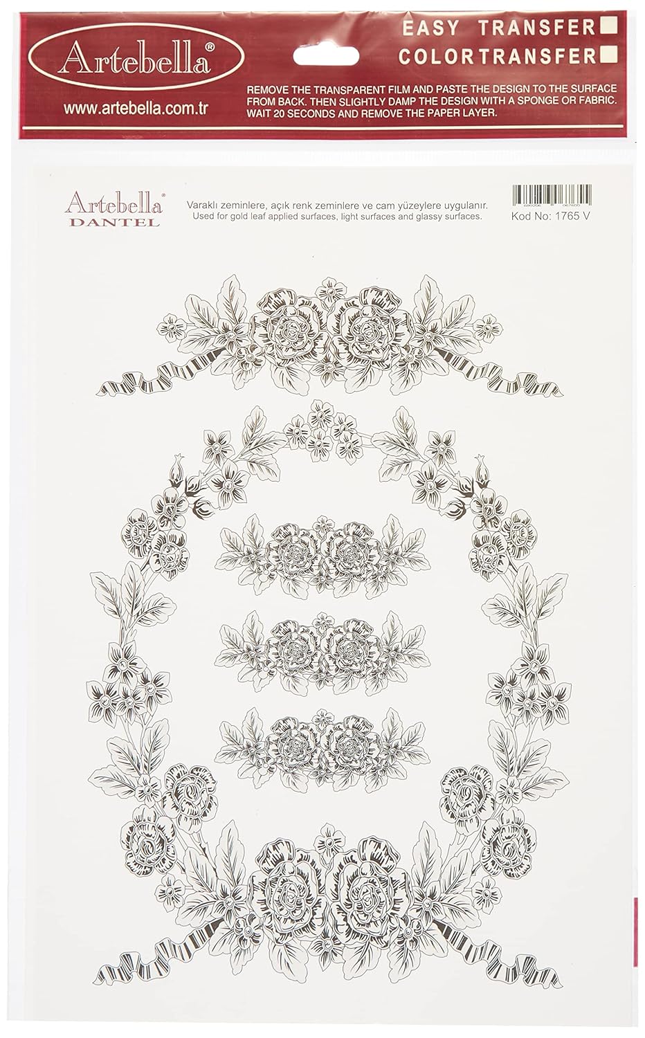 Artebella Dantel Kolay Transfer 23X34 cm Açık Zemin 1765V