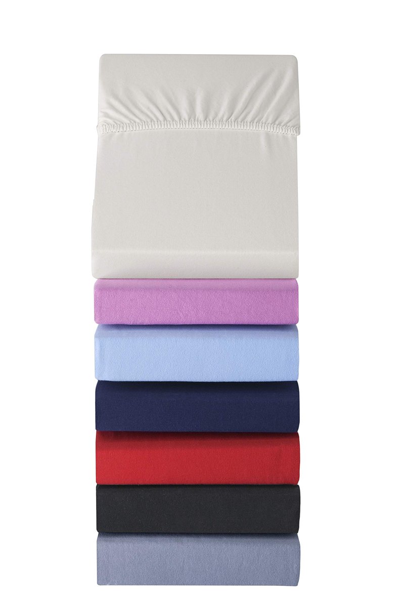 KobeHome Örme Penye Lastikli Çarşaf, Battal Çift Kişilik, Açık Gri, Pamuk-Elastan 230G/M2