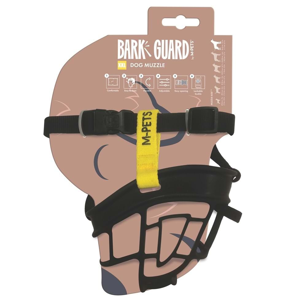 M-PETS BARK GUARD AĞIZLIK (XXL) BLACK/YELLOW